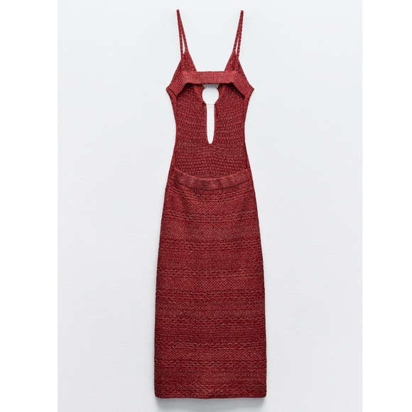 Zara BUCKLED CUT OUT KNIT DRESS - Picture 10 of 16